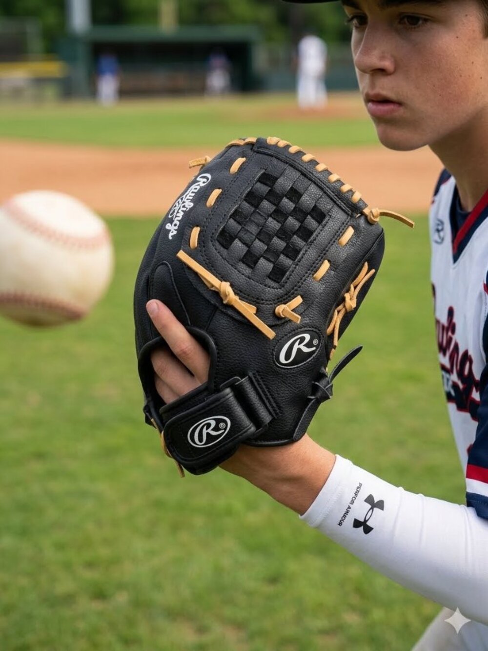 Rawlings RSB 11.5" Baseball/Softball Glove Mitt Black and Tan EUC Like New